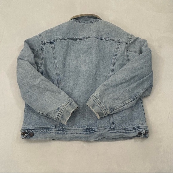 Vintage Lee Storm Rider Wool Blanket Lined Light Blue Denim Jean Jacket Men’s XL - Picture 10 of 10